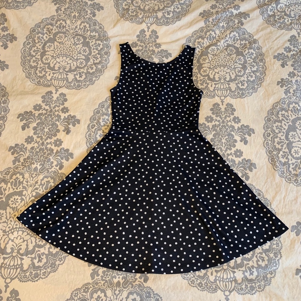 Navy blue polka dot dress